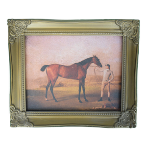 The Racehorse Molly Long Legs After George Stubbs Oleograph Reproduction on Canvas