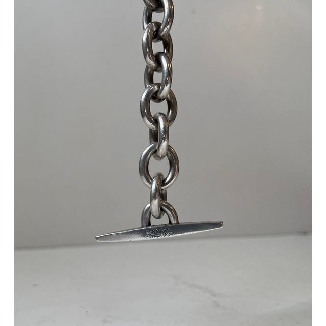 Vintage Danish Sterling Silver Bracelet in the style of Georg Jensen, 1970s For Sale - Image 4 of 12