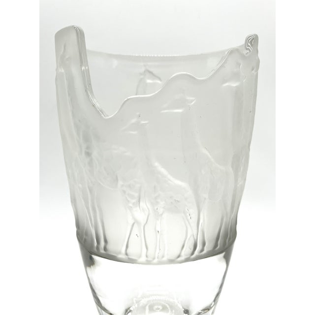 Large Frosted Lead Crystal Vase with Giraffes from Nachtmann, 1990s For Sale - Image 14 of 14