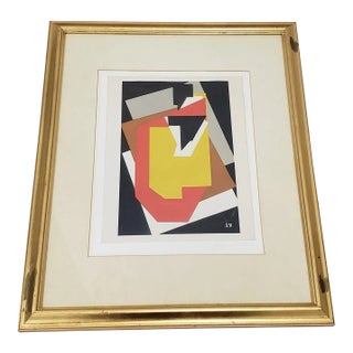 Jacques Villon "The Table With the Black Plug" Vintage Framed Silkscreen Print For Sale
