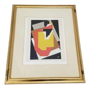 Jacques Villon "The Table With the Black Plug" Vintage Framed Silkscreen Print