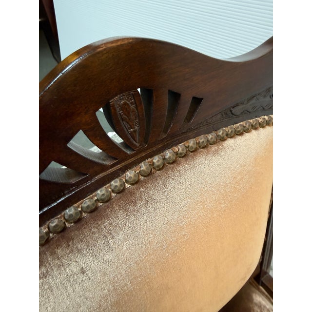 Early 20th Century Victorian Eastlake Velvet Chair For Sale - Image 5 of 12