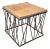 Driftwood + Patinated Bronze End/Side Table For Sale