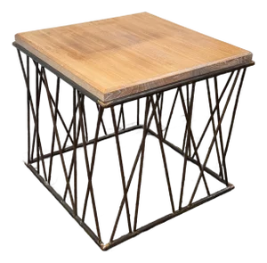 Driftwood + Patinated Bronze End/Side Table