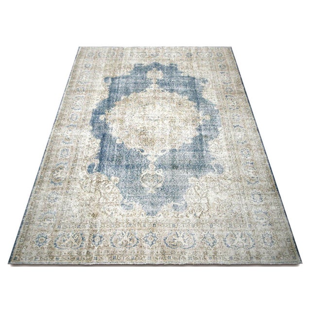 1960s Turkish Oushak Rug For Sale In Los Angeles - Image 6 of 6