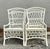 Late 20th Century Vintage Coastal Trellis Rattan Dining Chairs - Set of 4 For Sale - Image 5 of 9