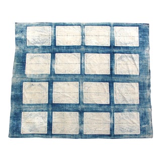Antique Miao Indigo Batik Blanket For Sale