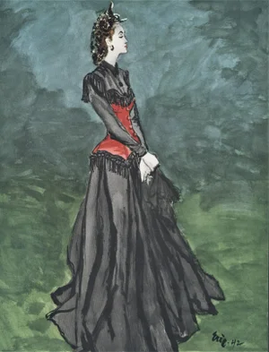 Matted Mid-Century Haute Couture Fashion Print by Eric