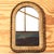 Vintage Arched Wall Mirror | Rattan and Wooden Bead Frame For Sale In Fayetteville, AR - Image 6 of 6
