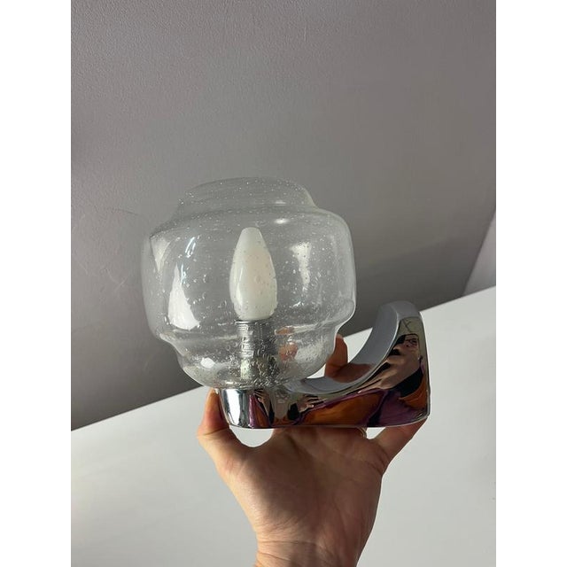 Wall Lamp with Glass Insert and Chrome Finish from Novus For Sale - Image 9 of 11