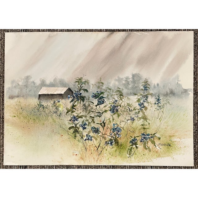 Traditional 1970s Rural Landscape Watercolor Painting by Manchester For Sale - Image 3 of 3