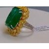 27.89 Ct Natural Colombian Emerald Cabochon & 5.73 Ct Yellow Diamond Ring 18 Kt, Size 6 For Sale - Image 16 of 18