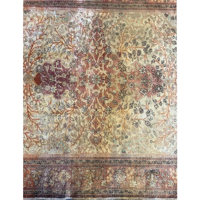 A 19th Century Rare Genuine Silk Ferahan Sarouk Rug Circa 1870 For Sale - Image 10 of 15