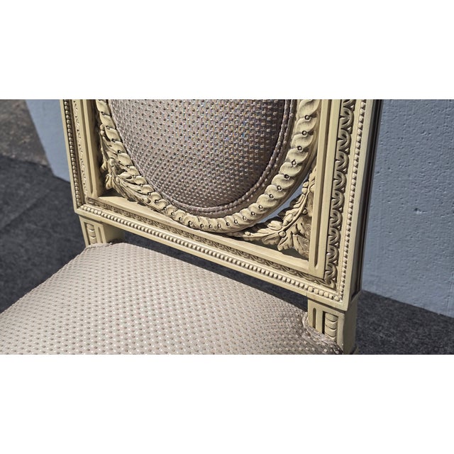 8 Vintage French Louis XV Gustavian White Chippendale Carved Chairs or 6 Chairs For Sale - Image 10 of 16