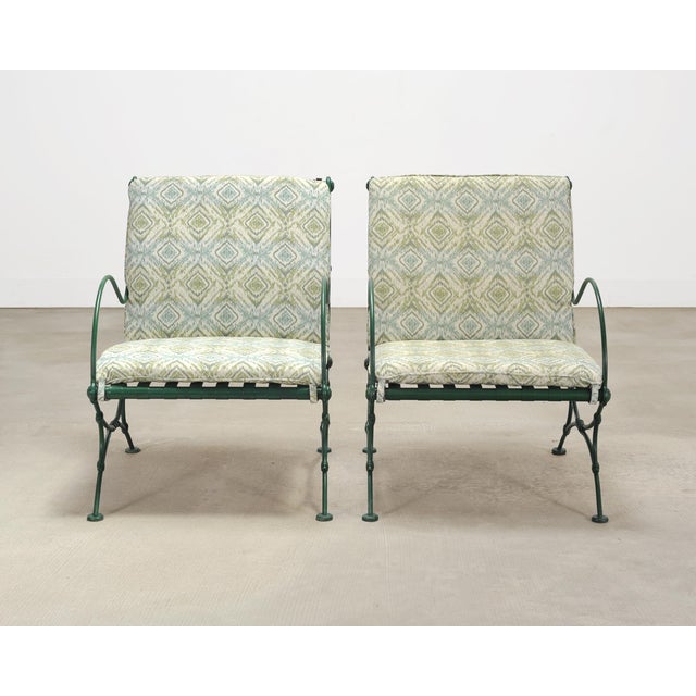 Late 20th Century Set of Four o.w. Lee Iron Garden Lounge Chairs and Two Ottomans For Sale - Image 5 of 18