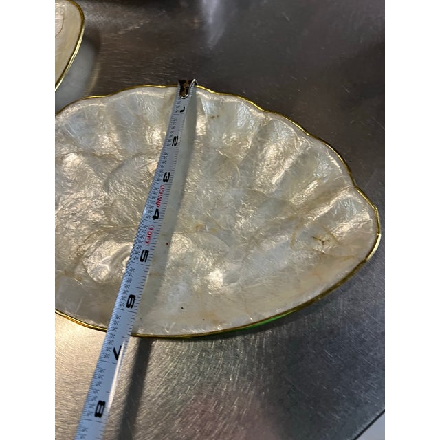 1970s Mother of Pearl Pair of Shell Design Plates For Sale - Image 4 of 9