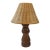 Vintage MCM Wooden Base With Rattan Shade Table Lamp For Sale