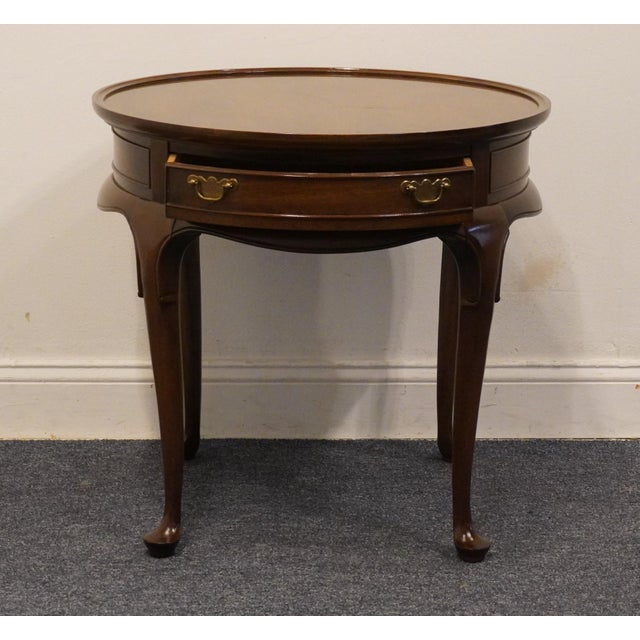 Hekman Furniture Hekman Furniture Solid Walnut Traditional Style 26" Round Accent End Table 306 For Sale - Image 4 of 12
