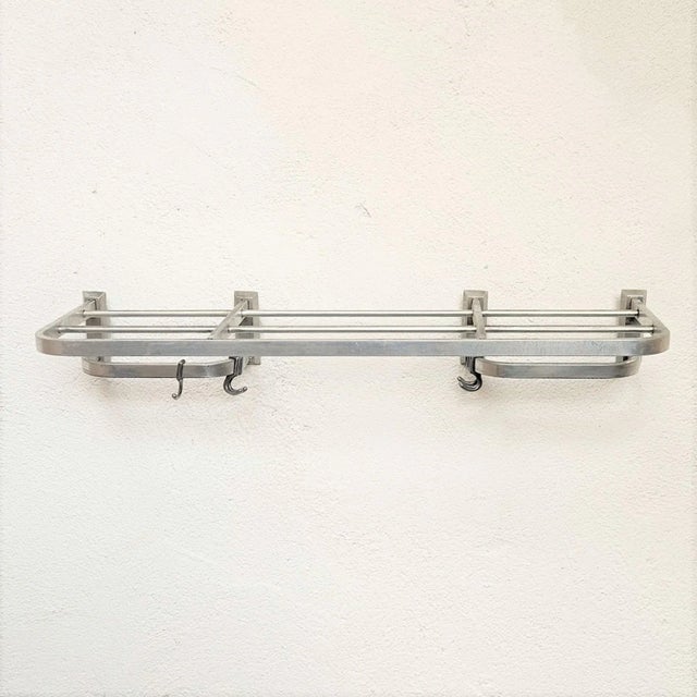 Vintage Aluminum Wall Coat Rack, 1930s, in Very Good conditions. Designed 1920 to 1949