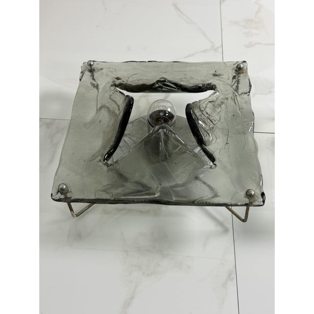Smoky Murano Glass Wall Lamps, 1970s, Set of 2 For Sale - Image 9 of 12