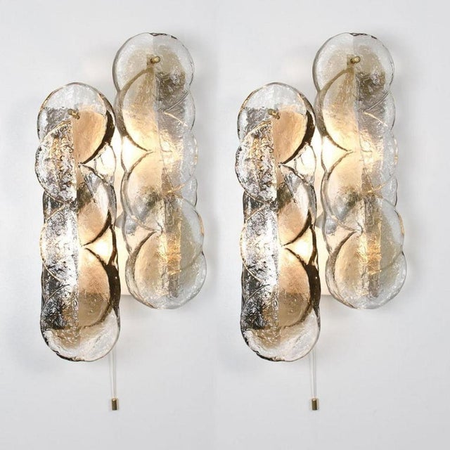 Large Chandeliers with Citrus Swirl Smoked Glass attributed to J. T. Kalmar for Kalmar, Austria, 1969 For Sale - Image 10 of 13