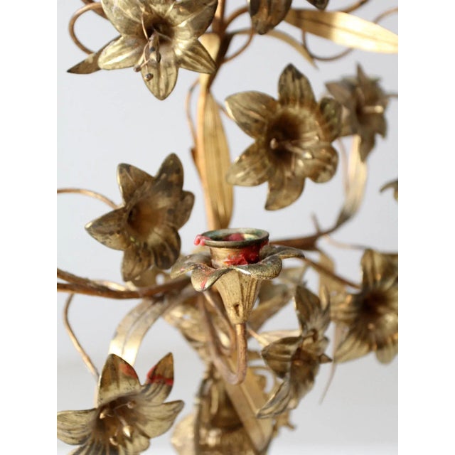 Antique Brass Candelabras Pair For Sale - Image 11 of 13