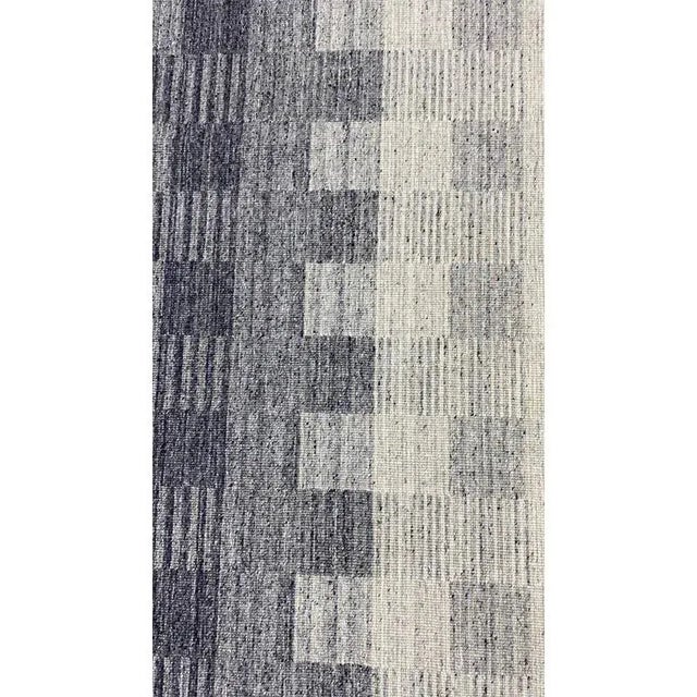 Gray Handwoven Scandinavian Style Kilim Rug For Sale - Image 8 of 11