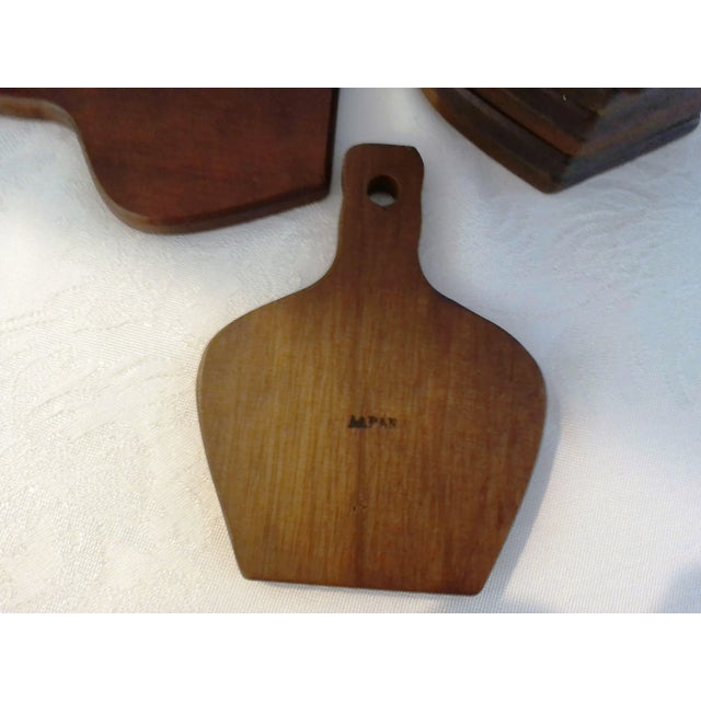 1970s 1970s Wood Model Boat Coasters with Holder, 9 Pieces For Sale - Image 5 of 6