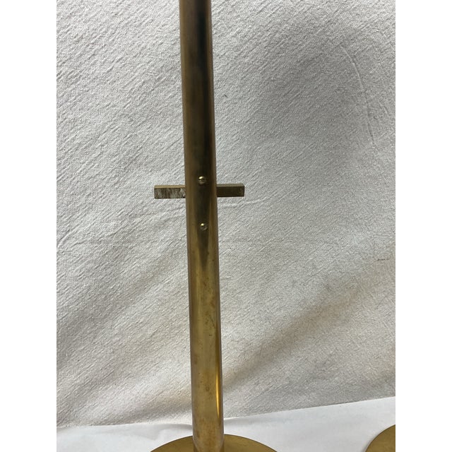 Mid Century, Solid, Brass, Modernist Candleholders, in the Style of Tommi Parzinger For Sale - Image 9 of 12
