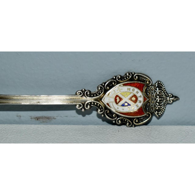 Antique Montreal Sterling & Enamel Decorative Collectors Spoon For Sale - Image 11 of 11