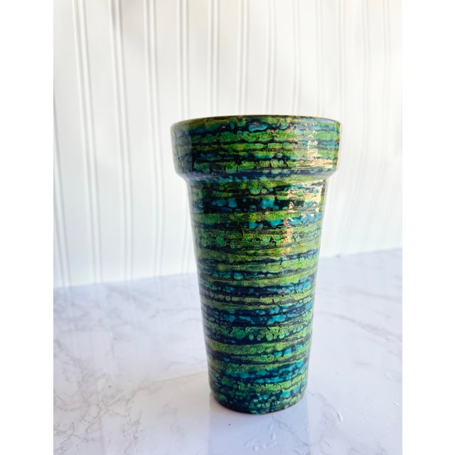 Bitossi Vintage Italian Drip Glaze Pottery Vase – Mid-Century Modern Ceramic For Sale - Image 4 of 7