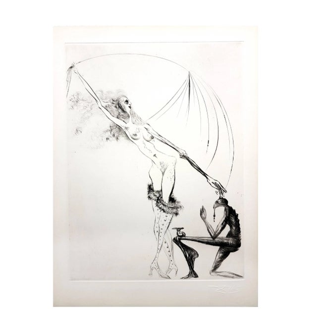 Gray Salvador Dali - Venus in Furs - Original Stamp-Signed Etching 1968 For Sale - Image 8 of 9