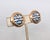 Vintage 1950s Signed Crown Trifari Round Faux-Sapphire & Clear Baguettes Clip Earrings-2 Pieces For Sale In Philadelphia - Image 6 of 9