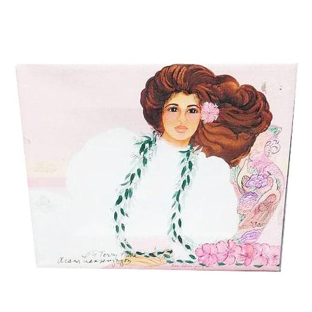 Original artwork print Giclee on Canvas of a young woman lying down titled "Terre Verte Vase" by Diana Hansen Young from...
