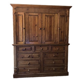 Late 20th Century Solid Wood Custom Made Armoire/Dresser/Tv Cabinet For Sale