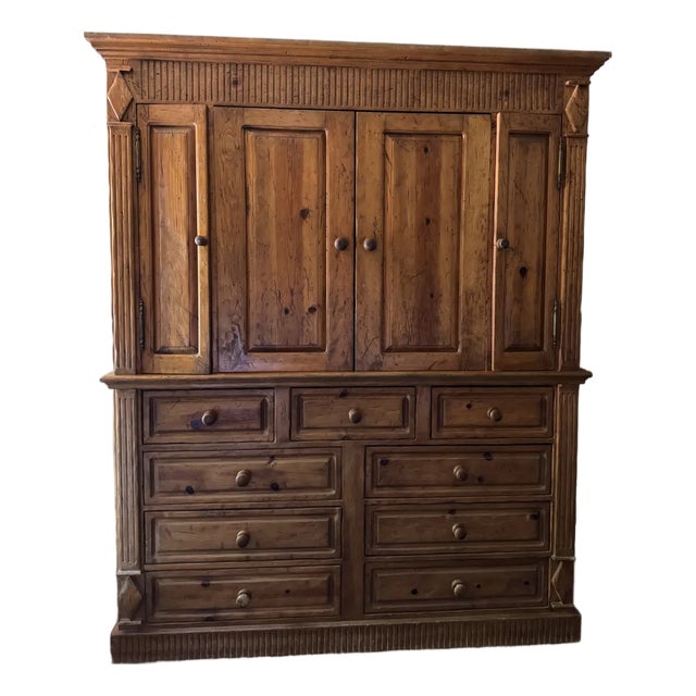 Late 20th Century Solid Wood Custom Made Armoire/Dresser/Tv Cabinet For Sale