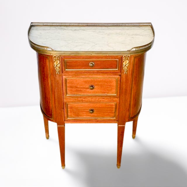 19th Century Louis XVI Accent Table With Marble Top For Sale - Image 4 of 8