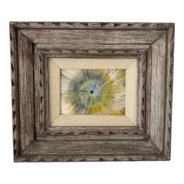 Vintage Framed Mid-Century Abstract Eye Painting For Sale