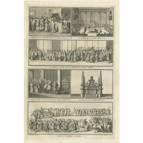 Picart, Rituals & Ceremonies for the Death of a Pope, 1724, Print For Sale