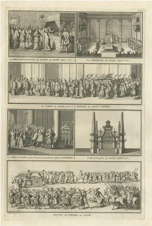 Picart, Rituals & Ceremonies for the Death of a Pope, 1724, Print