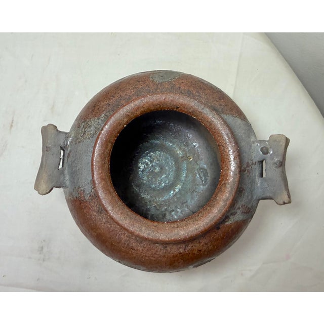 Vintage Original Japanese Barag Studio Pottery Character Vase Jar W/ Handles For Sale - Image 9 of 13