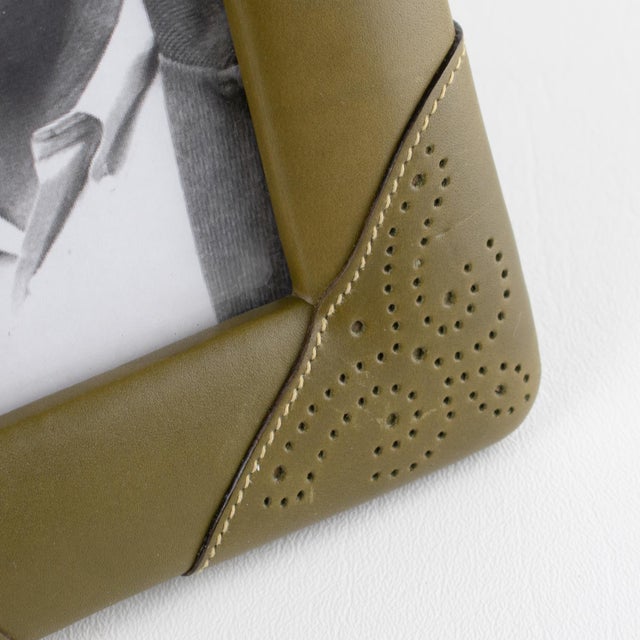 Gucci, Italy Leather Picture Frame with Pierced Design, circa 1970 For Sale - Image 9 of 10
