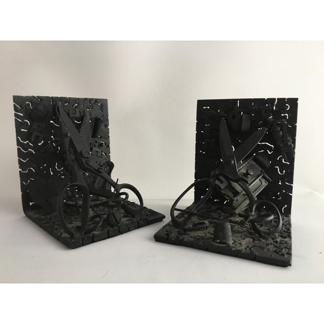 1970s Folk Art Metal Bookends - a Pair For Sale - Image 13 of 13