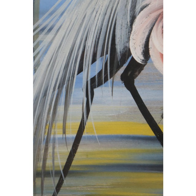 Late 20th Century Herons and Landscape Painting, Framed For Sale - Image 10 of 12
