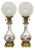 Antique French Napolean III Hand Painted Porcelain Oil Lamp Table Lamps - A Pair For Sale