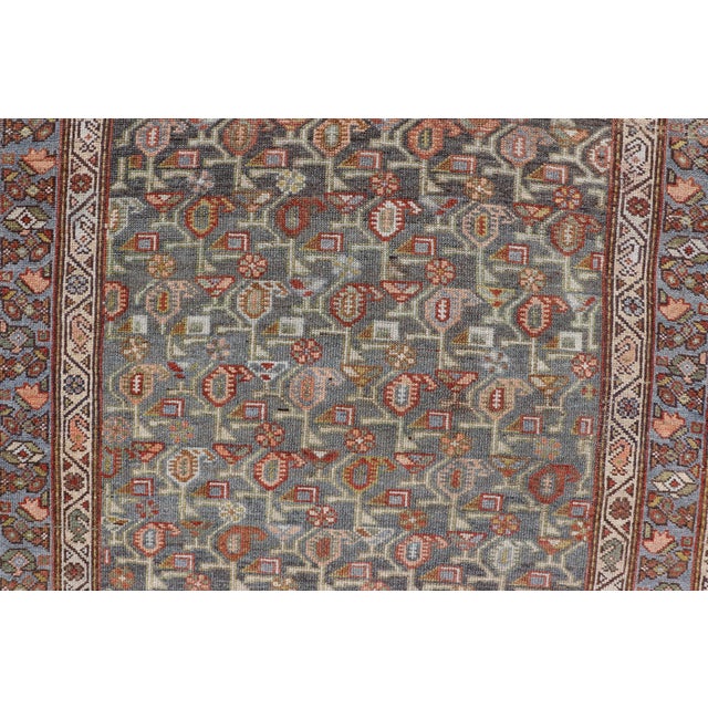 Antique Persian Gallery Kurdish Runner With All-Over Floral Design 4'1" X 17'2" For Sale - Image 4 of 13