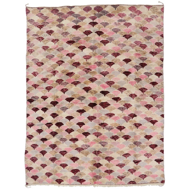 Scalloped Beni Mrirt Moroccan Rug - 10'00 X 13'01 For Sale - Image 9 of 9