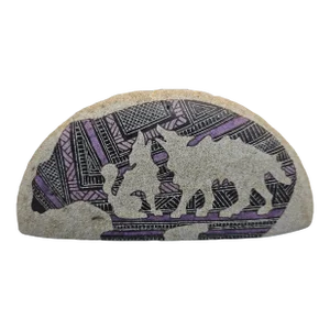 1990s Hopi Native American Painted Stone, Artist Beem, Signed, Dated