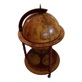Italian Wooden Globe Bar For Sale