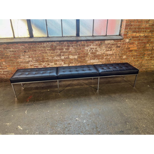Early 21st Century Florence Knoll Bench for Knoll, New Leather Upholstery For Sale - Image 5 of 10